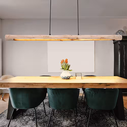 LED Pendelleuchte in Holzoptik
